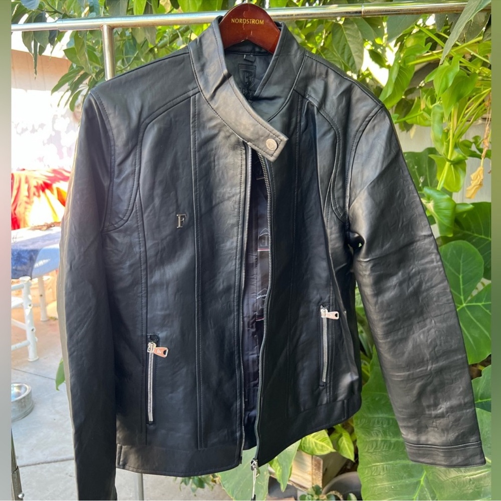 NWT Ferrari F collection vegan leather moto jacket